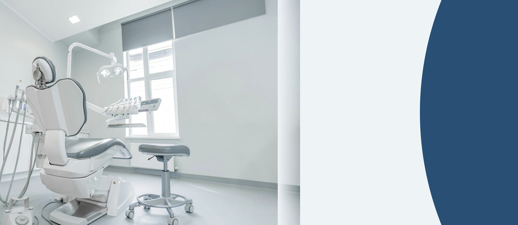 Dental operatory with treatment chair, delivery unit and overhead light