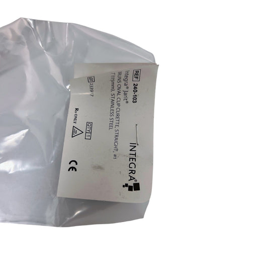 Integra Jarit, Ref 240-103 Bruins oval cup Curette, Straight, #1 7" (175mm), Stainless Steel, New in packaging