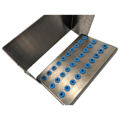 Komet 30 hole bur block, MWU Etched, flip top, with silicone lining