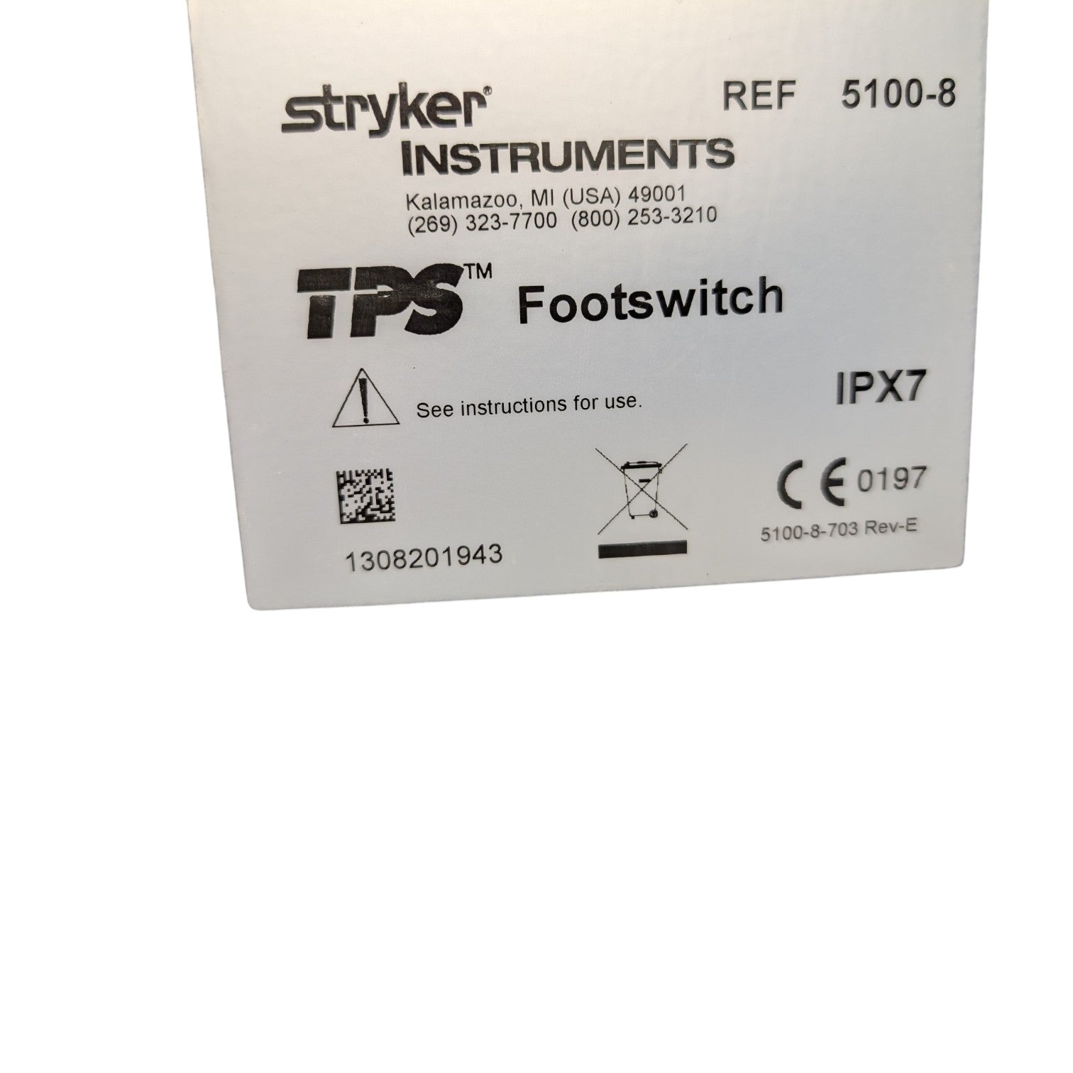 Stryker TPS Surgical Console Footswitch