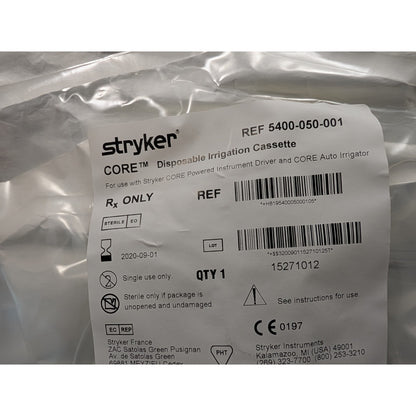 Stryker Core Disposable Irrigation Cassette 5400-050-001 exp 09/2020 sold as a group of 10