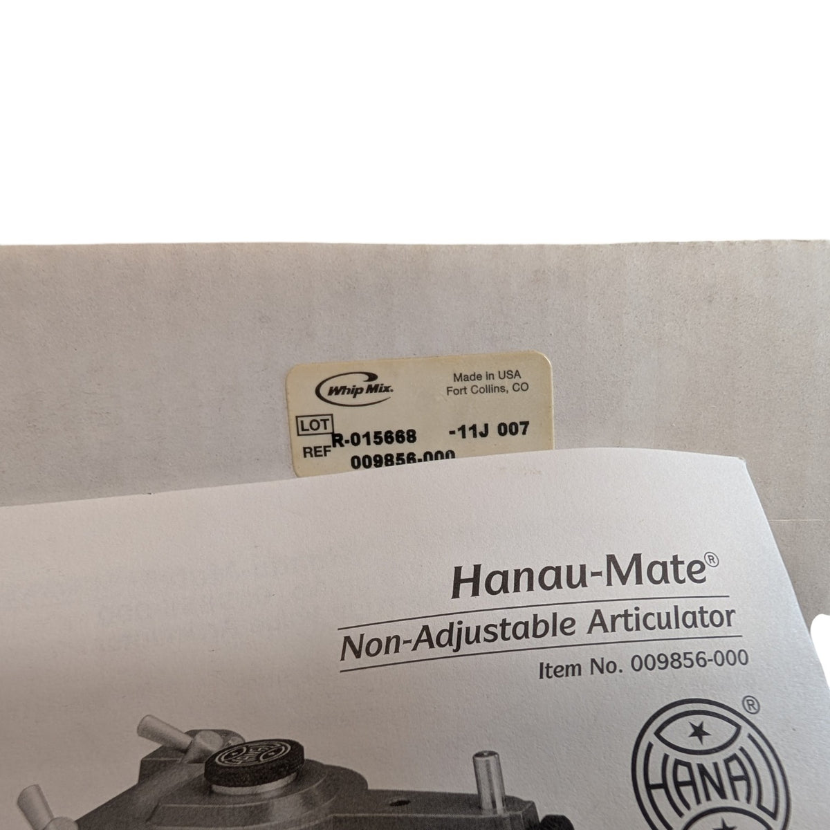 Whip Mix Hanau-Mate Non Adjust Articulator 009856-000 New in box