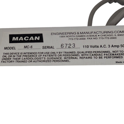 Macan Manufacturing Isolated Output Radiosurge Unit 120V #MC-6A