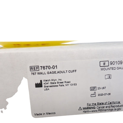 7670-01 adult cuff, Welch Allyn 767 Wall Aneroid Sphygmomanometer, NIB