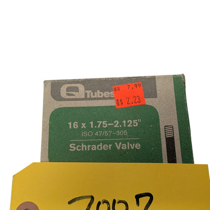 Bicycle Inner Tube, 16 X 1.75-2.125, Schrader Valve