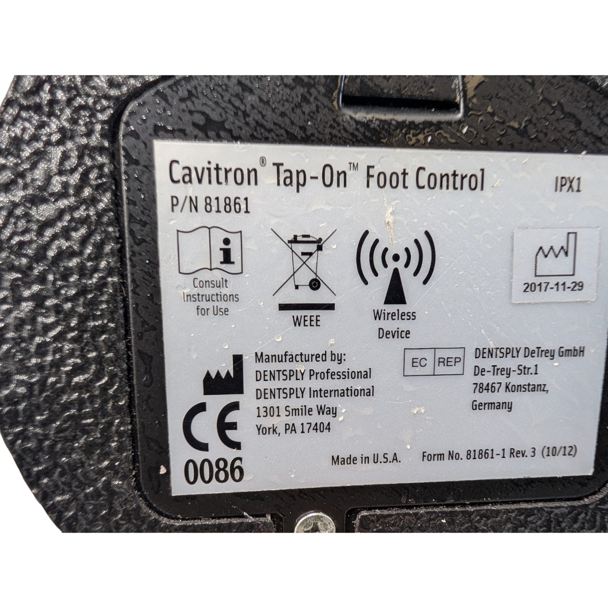 Dentsply Cavitron 124 Round Tap-on Foot Pedal