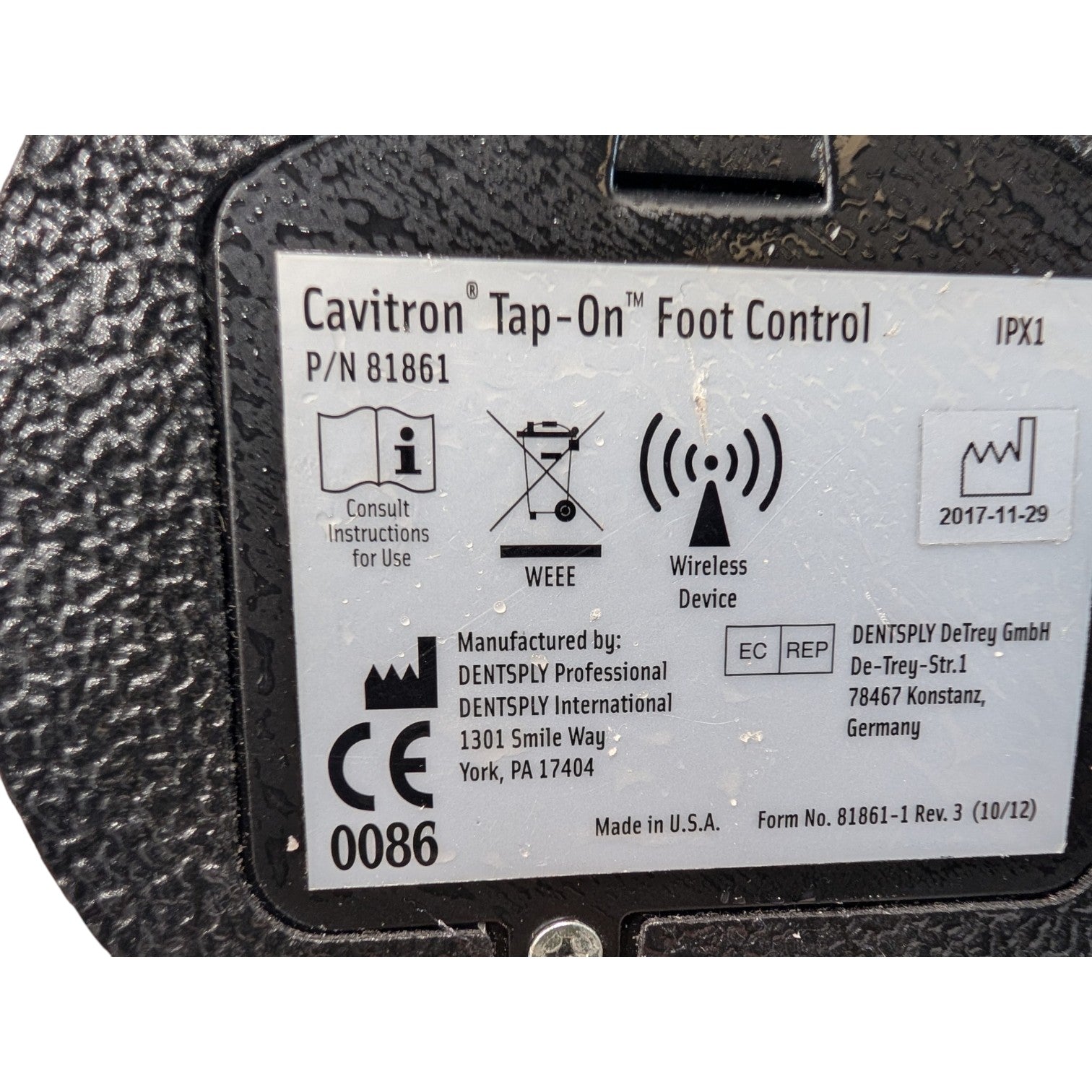 Dentsply Cavitron 124 Round Tap-on Foot Pedal