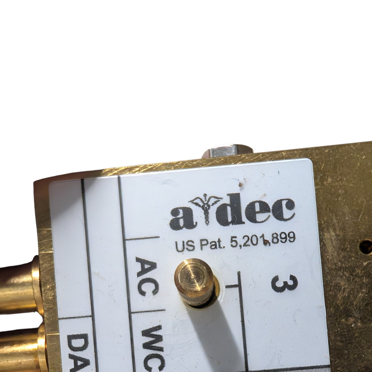 A-dec Performer Brass Block 38.1817.00, 3-Valve with Hold-Back Air Manifold