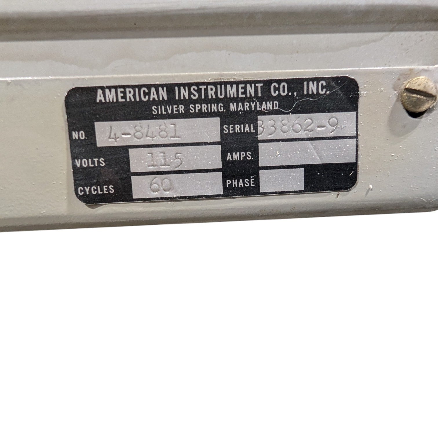 American Instrument Co 4-8481 Helium Glow Photometer