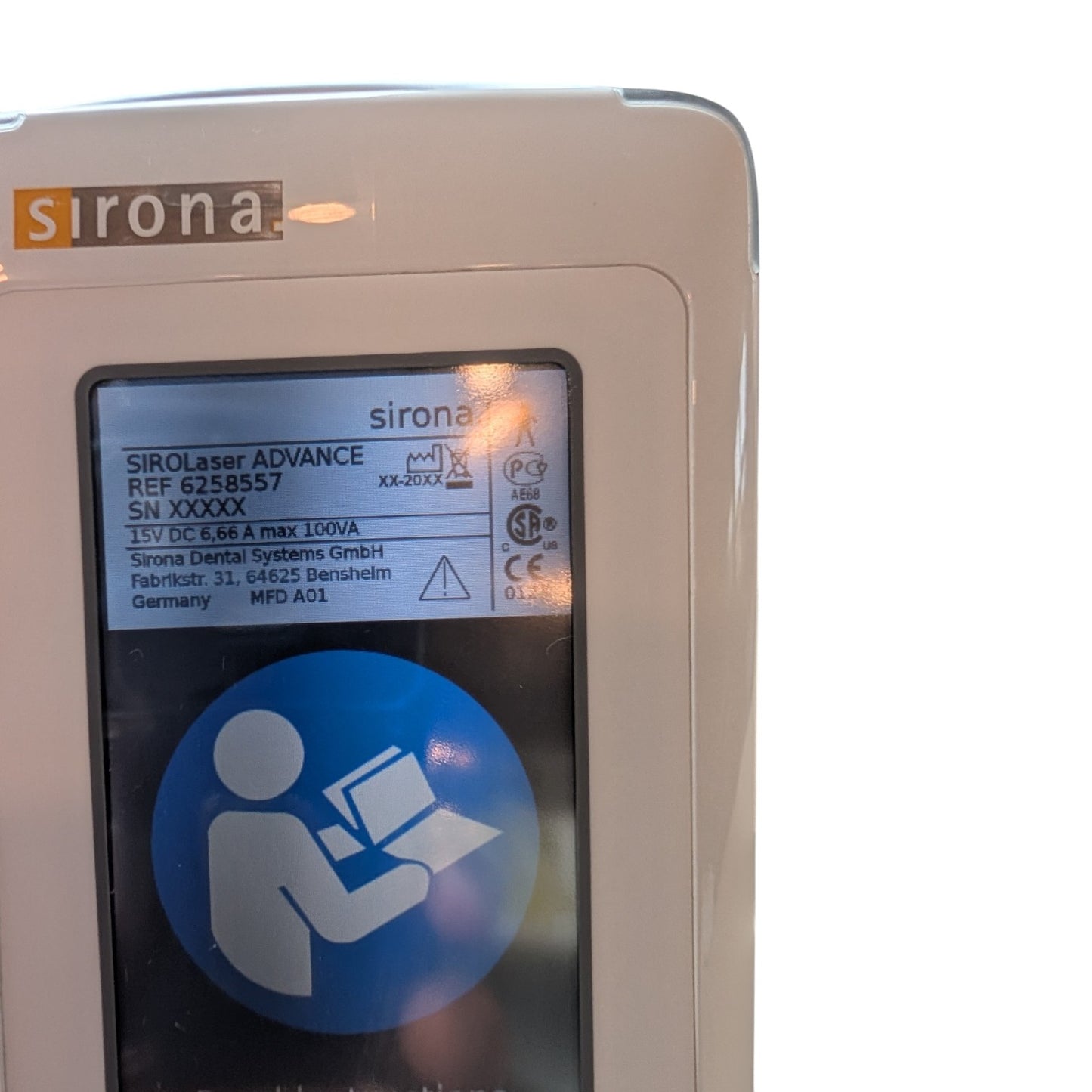 Sirona SIROLaser Advance Dental Laser Oral Tissue Surgery Ablation dental diod Laser System, na, finger switch error message