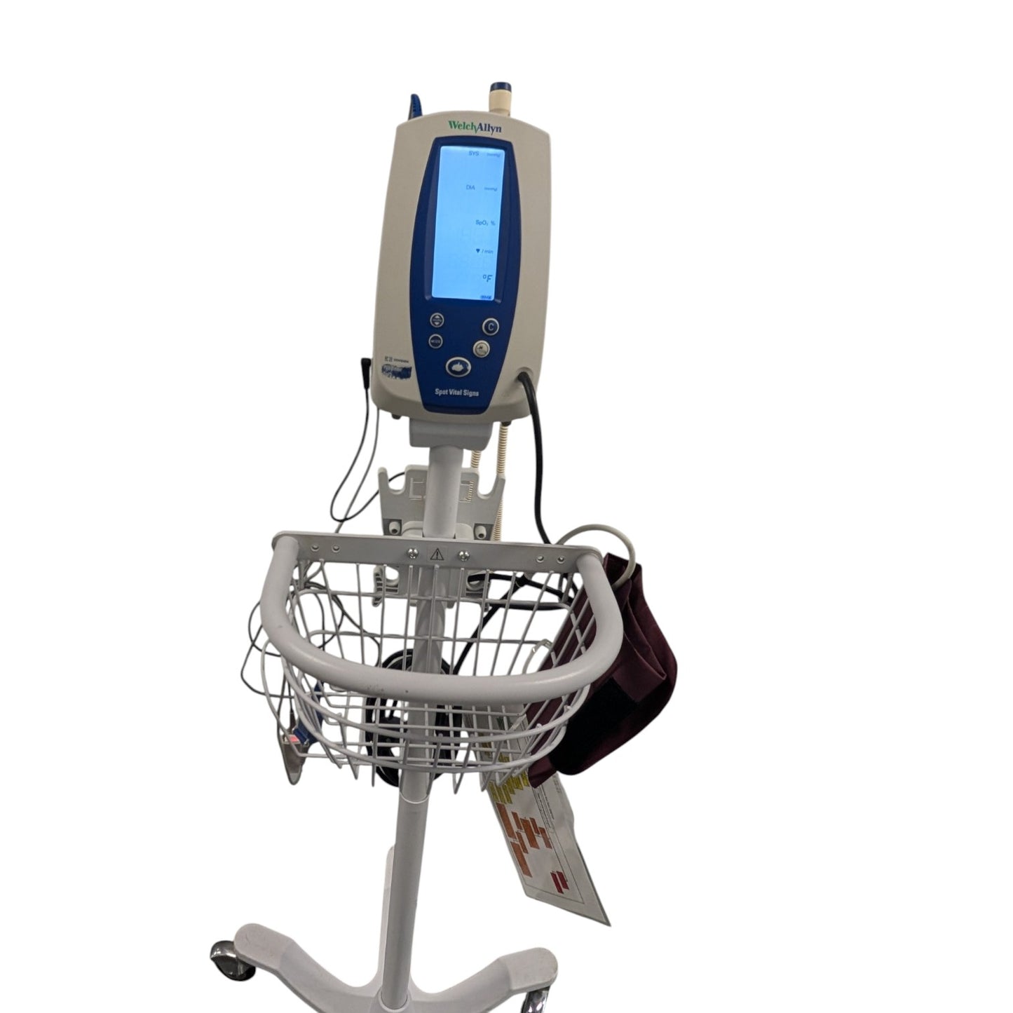 Welch Allyn Spot Vital Signs Blood Pressure Monitor on Rolling Stand