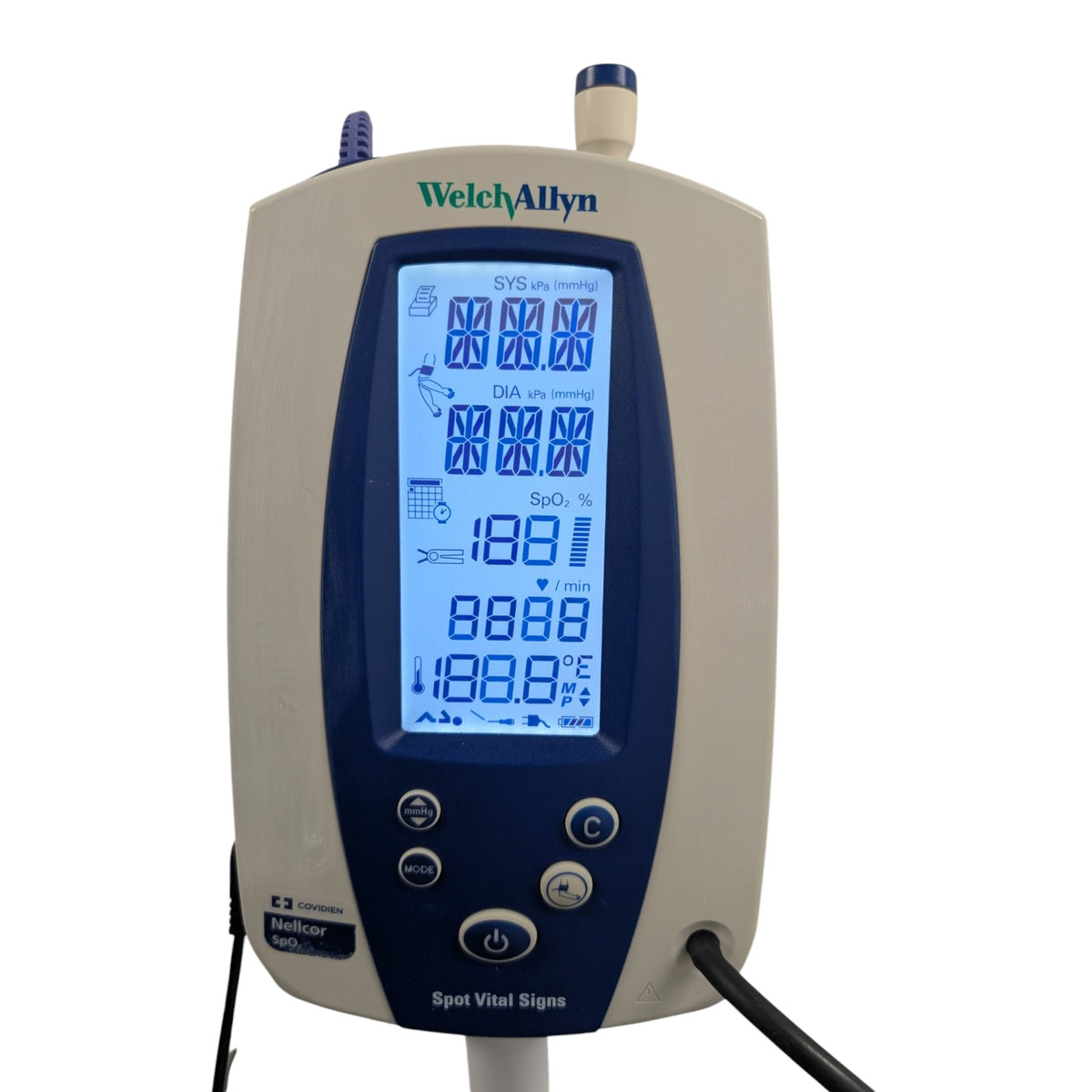 Welch Allyn Spot Vital Signs Blood Pressure Monitor on Rolling Stand
