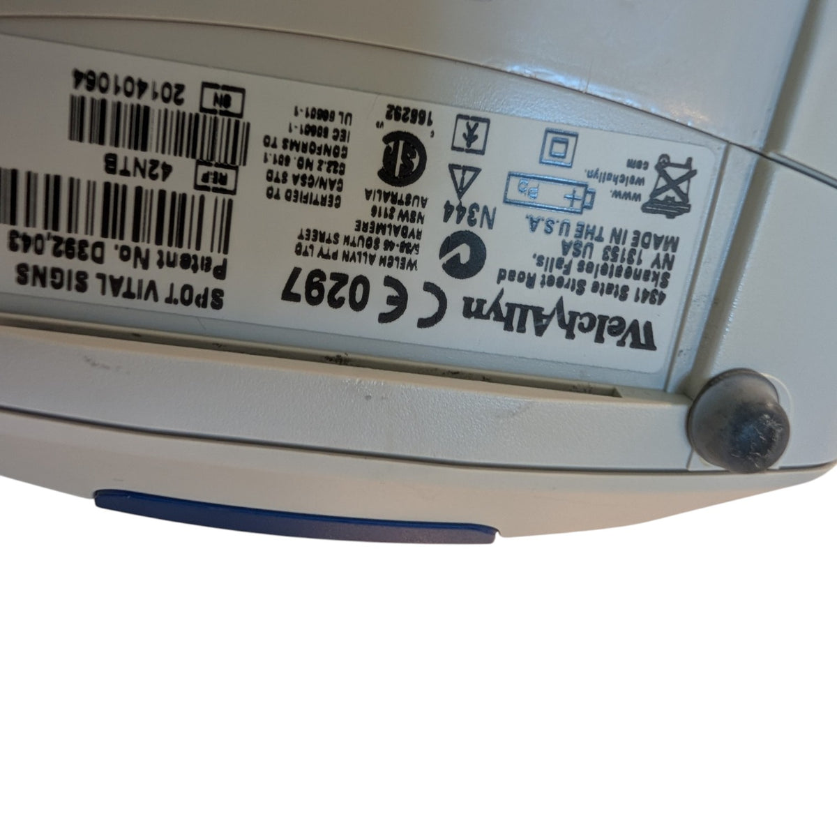 Welch Allyn Spot Vital Signs Blood Pressure Monitor on Rolling Stand